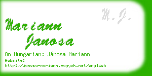 mariann janosa business card
